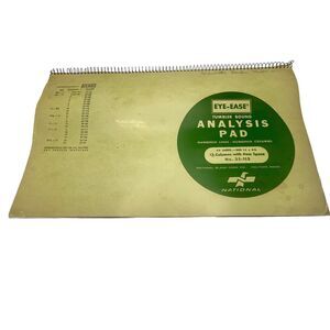 Vintage Analysis Pad National 13 Column 14X8.5" 36 Sheet Eye-Ease 35-113 Spiral
